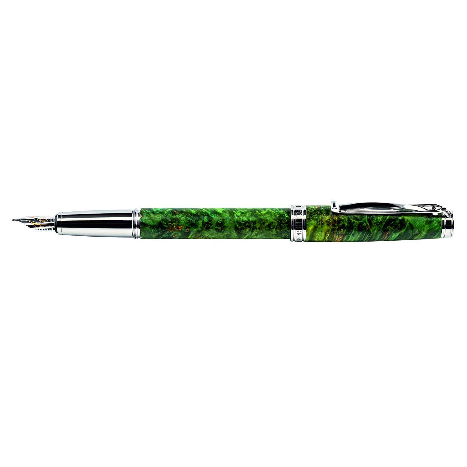 Cleo Skribent Natura Box Elder Green Wood Fountain pen - Vulpen